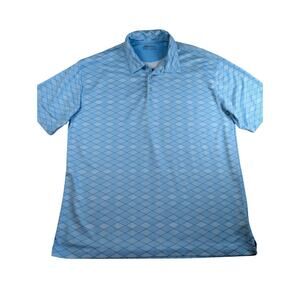 NIKE GOLF Dri-fit Men’s Polo XL  SPORTSWEAR Blue And White Pattern Wicking